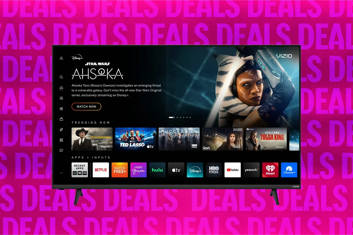 55-дюймовый телевизор на тумбе в современной гостиной